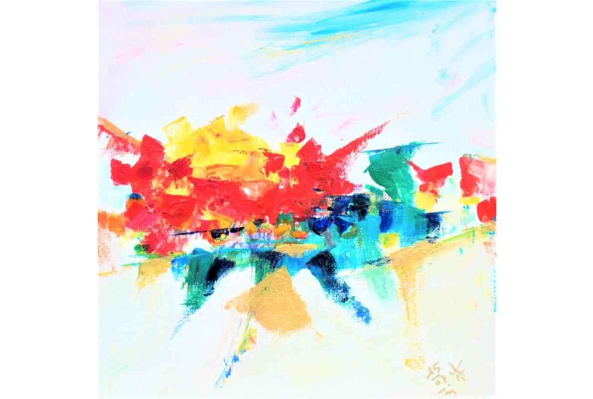 Dankbarkeit, Acryl auf Leinwand, 40 x 40 cm, Juli 2011 - Albrecht K. Scherer 