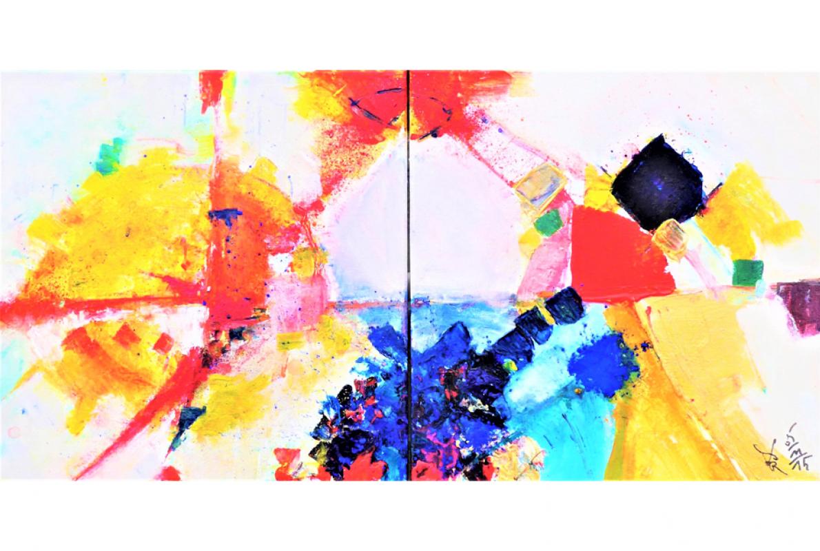 Liebe und Vergebung, Acryl auf Leinwand,  2 x 20 x 20 cm, Dezember 2015 - Albrecht K. Scherer