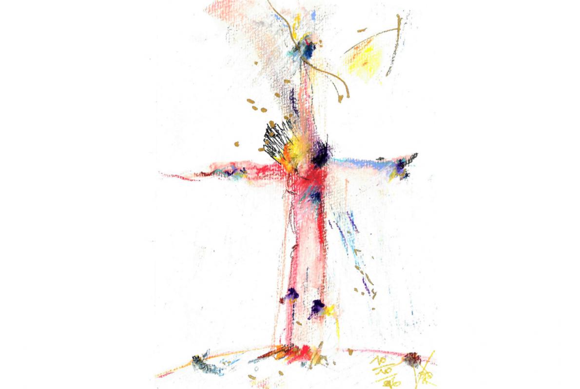 Kreuz, Aquarell auf Papier, 14 x 21 cm, Oktober 2006 - Albrecht K. Scherer
