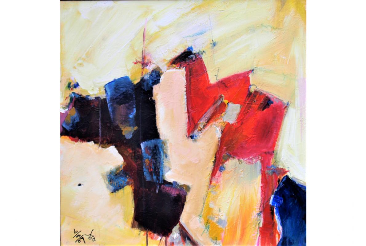 Dämon und Zicke, Acryl auf Leinwand, 60 x 60 cm, Juni 2009, Albrecht K. Scherer  