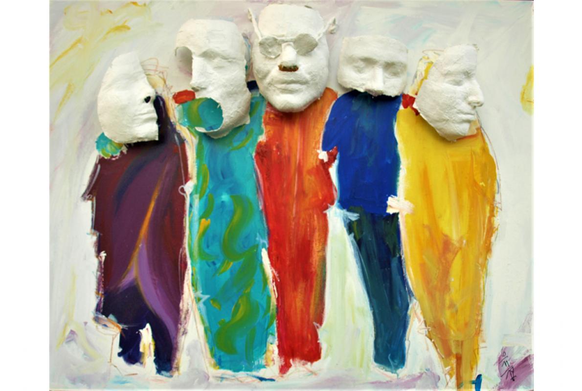 Scherer'eien, Acryl auf Leinwand - Gipsabdruck, 80 x 100 cm, Oktober 2012, Privatbesitz, Albrecht K. Scherer 