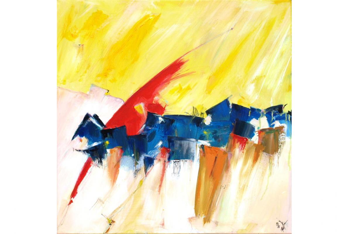 Ehren-Drei, Acryl auf Leinwand, 60 x 60 cm, Oktober 2008, Privatbesitz, Albrecht K. Scherer 