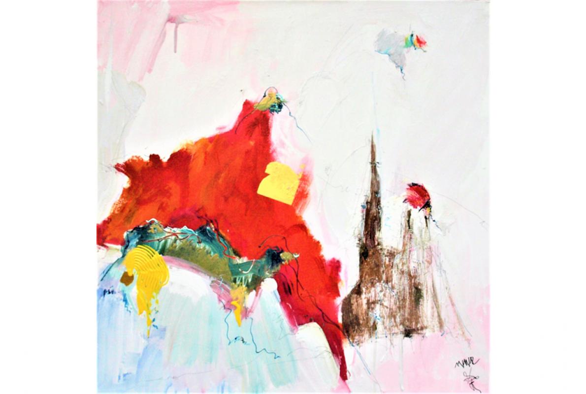 Verwandt, Acryl auf Leinwand, 90 x 90 cm, November 2012, Albrecht K. Scherer 