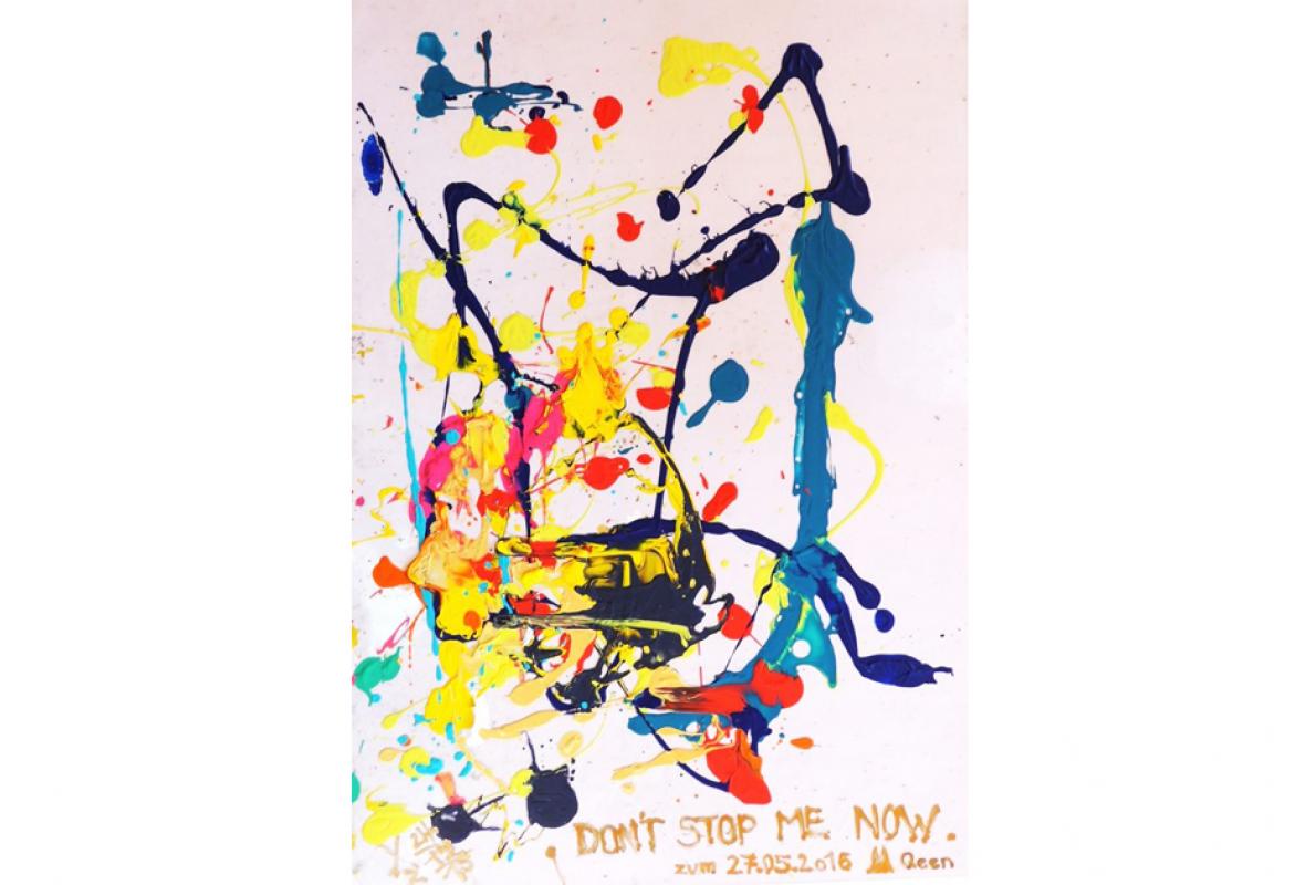 Queen's, D'not stop me, Acryl auf Folie, 60 x 60 cm, Dezember 2015, Privatbesitz, Albrecht K. Scherer 