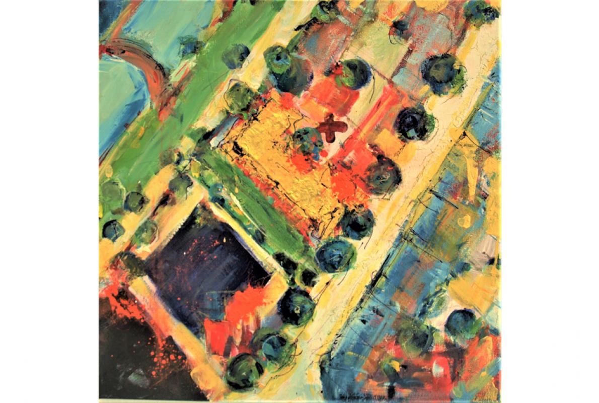 Deutz- Mülheimer, Acryl auf Leinwand, 50 x 50, August 2012 cm, Privatbesitz, Albrecht K. Scherer 