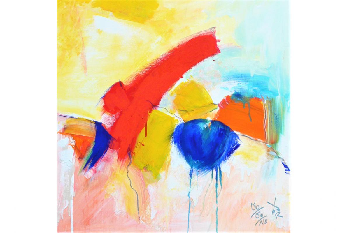 Im hellen Bogen,  Acryl auf Leinwand, 60 x 60 cm, Juni 2016, Albrecht K. Scherer