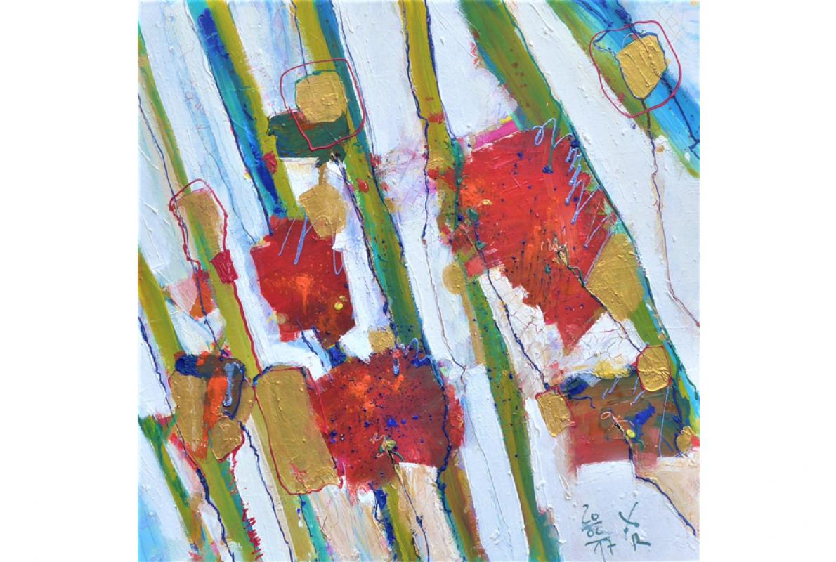 Faszinal III Lommer jon, Acryl auf Holz, 60 x 60 cm, Februar 2017, Albrecht K. Scherer 