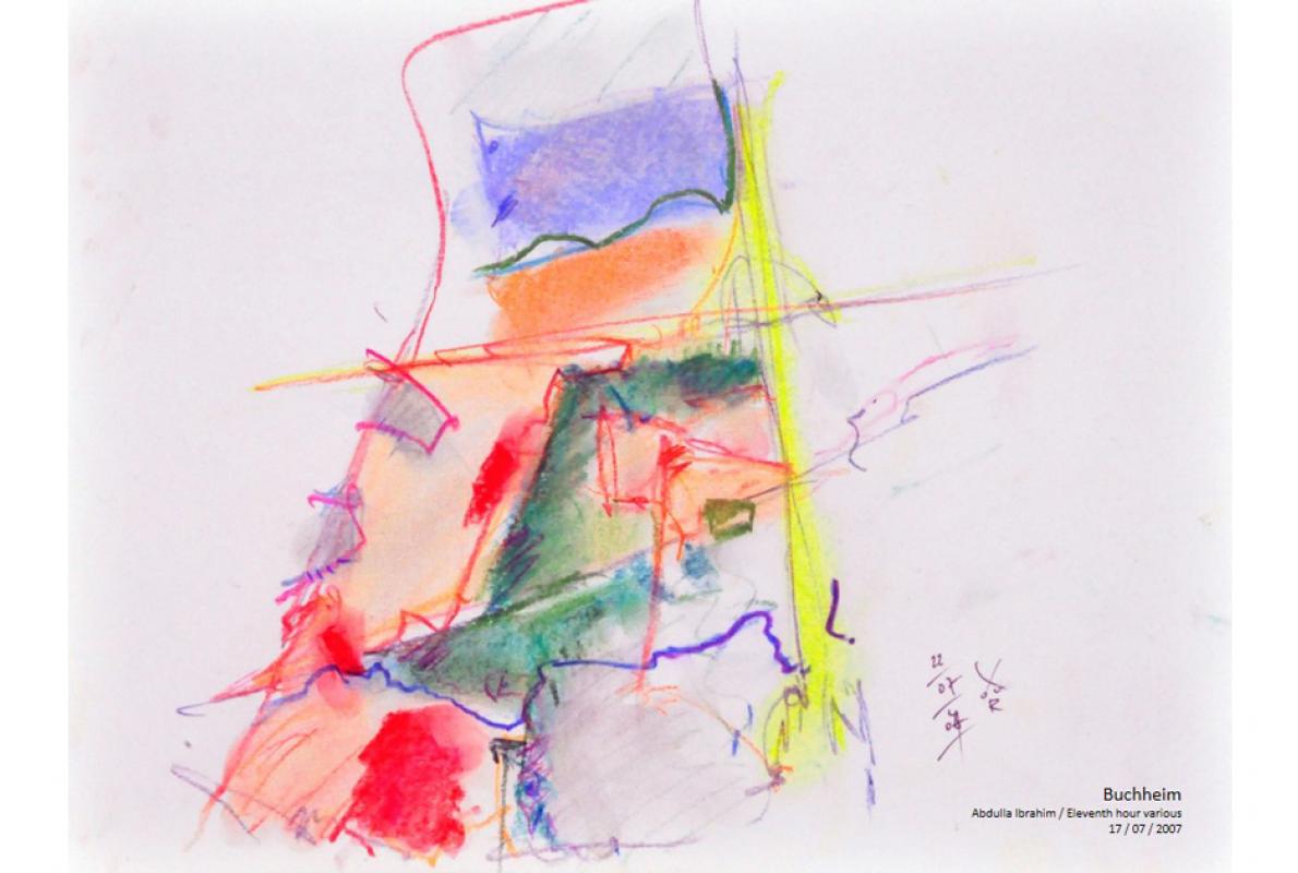 Musikalische Stadtgravur, Notenblatt Buchforst, Pastell auf Papier, 29 x 21 cm, Juli 2007, Albrecht K. Scherer
