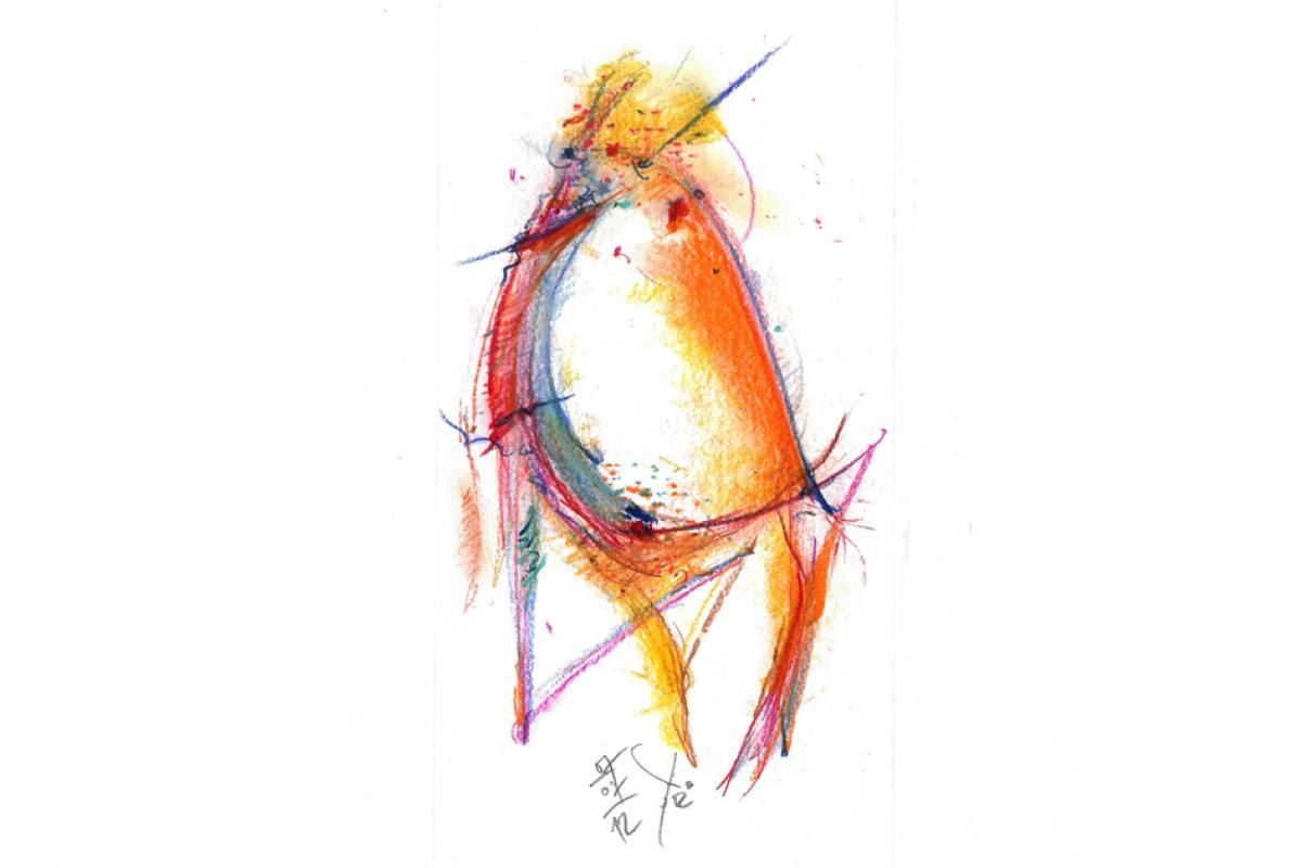 Von Gerundetem, Pastell auf Papier, 21 x 29 cm, Juli 2012, Albrecht K. Scherer