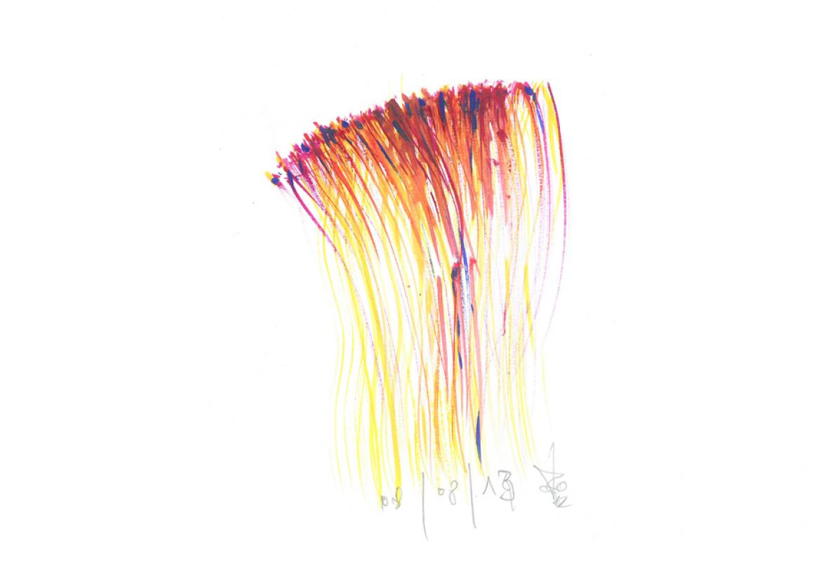 Faser Schicht 1,  Aquarell auf Papier, 17 x 24 cm, August 2013, Albrecht K. Scherer