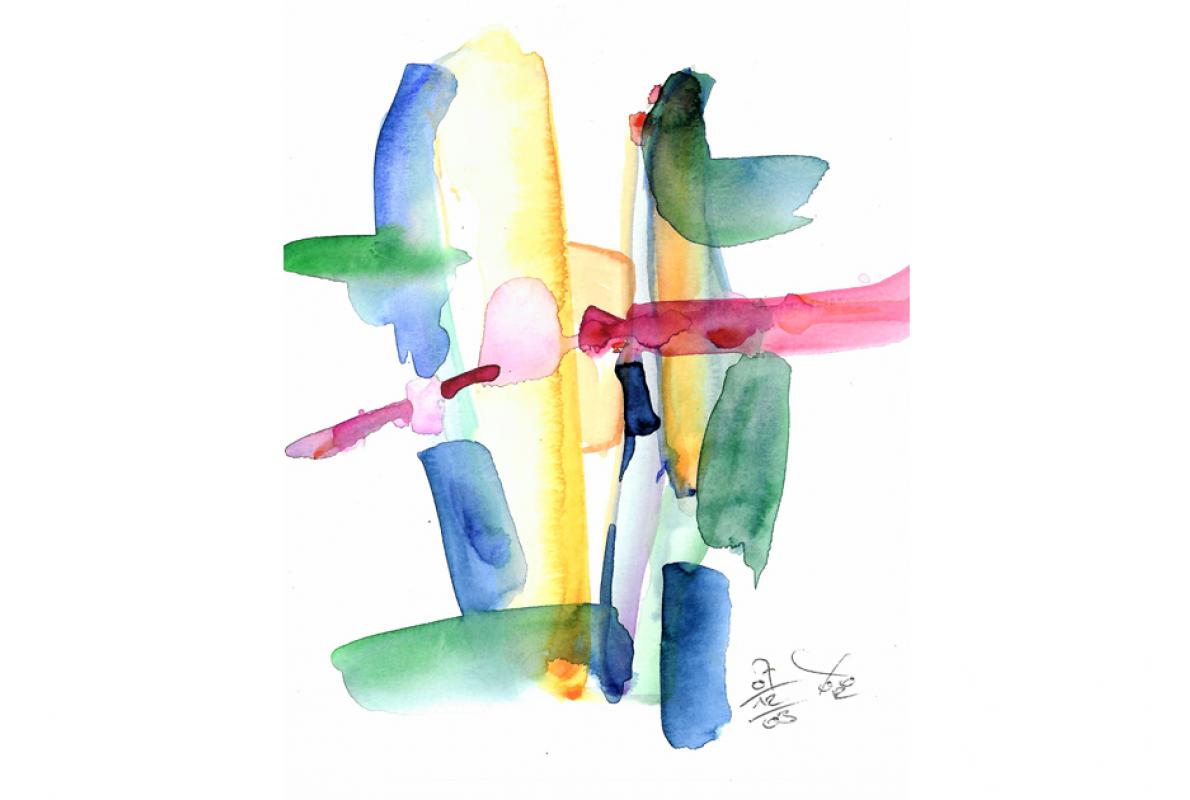 Im Ausgleich, Aquarell auf Papier, 18 x 27 cm, Dezember 2003 - Albrecht K. Scherer