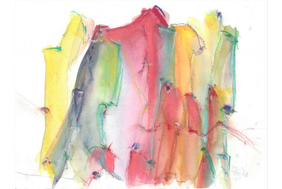 BilRoche de beauvallon en soleil, Aquarell, 32 x 23 cm, August 2004 - Albrecht k. Scherer 