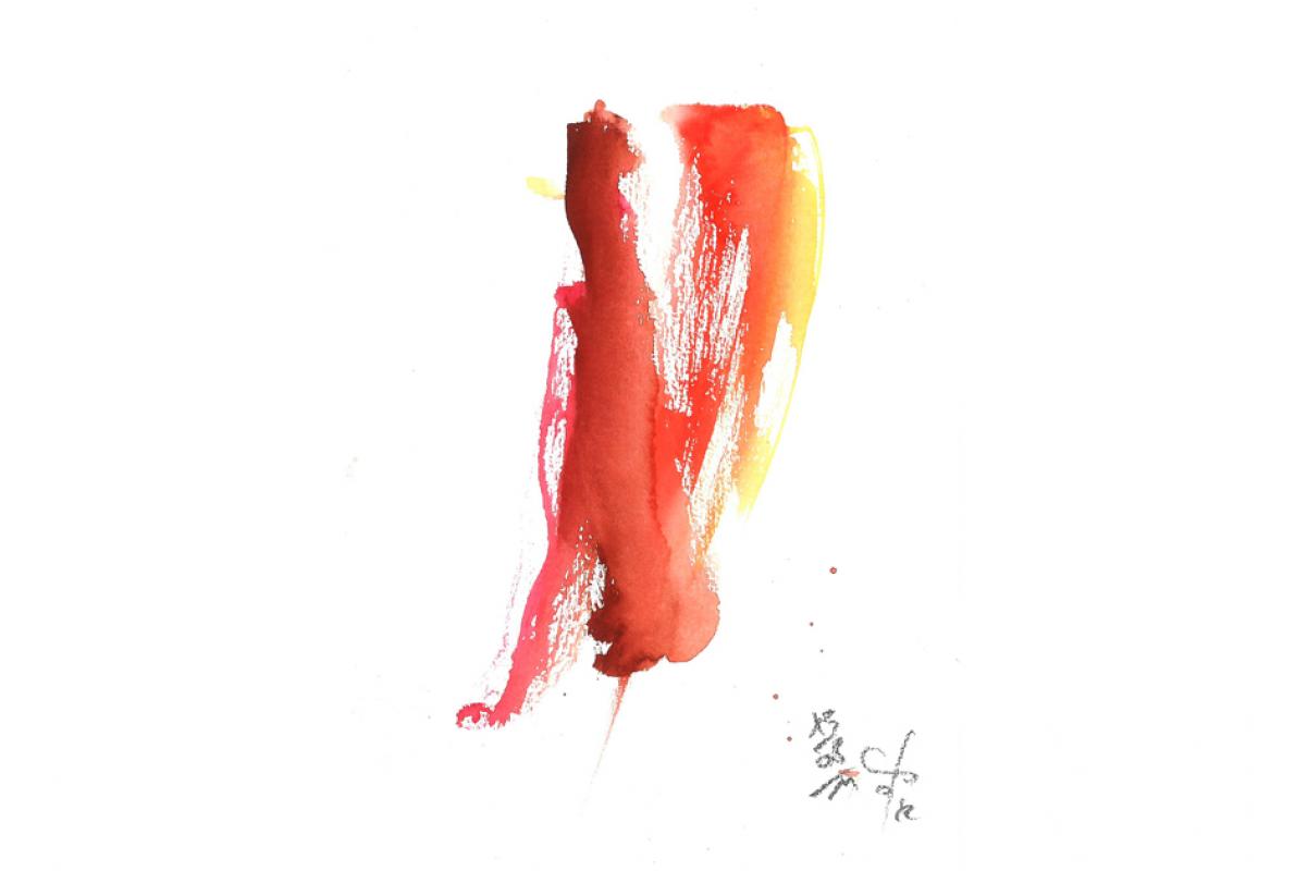 Tango, Aquarell auf Papier, 14 x 21 cm, August 2011, Albrecht K. Scherer 